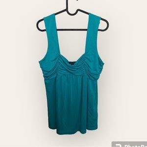 NWT: Medium Nine West ruched turquoise tank blouse